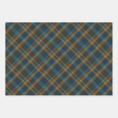 Moody Diagonal Navy, Brown and Copper Tartan Plaid Geschenkpapier Set (Vorderseite)