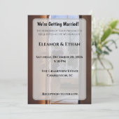 Moody Dried Flower & Curtains Vintage Winter  Einladung (Stehend Vorderseite)