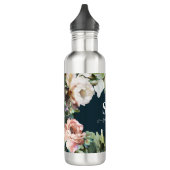 Moody dunkelblumenmodern und elegant personalisier edelstahlflasche (Links)