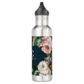 Moody dunkelblumenmodern und elegant personalisier edelstahlflasche (Rechts)