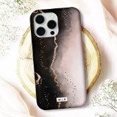 Moody Dusty Pink Ombre Gradient Modern Mit Monogra Case-Mate iPhone Hülle