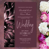 Moody Dusty Rose Floral Wedding Einladung