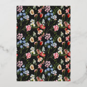 Moody Dutch Floral Burst Frame Wedding Gold Folieneinladung (Rückseite)