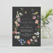 Moody Dutch Floral Wreath Brautparty Einladung (Stehend Vorderseite)