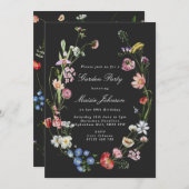 Moody Dutch Floral Wreath Garden Party Birthday Einladung (Vorne/Hinten)