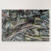 Moody Dynamic Modern Monochrome Abstrakt Puzzle (Horizontal)