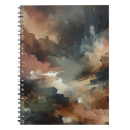 Moody Earth Tone Abstrakt Art Notebook Notizblock
