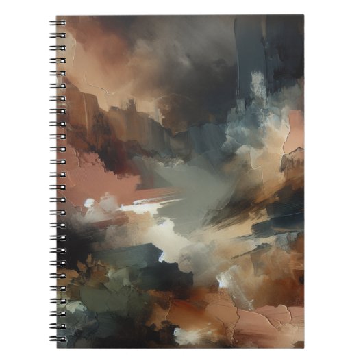 Moody Earth Tone Abstrakt Art Notebook Notizblock (Vorderseite)