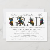MOODY ELEGANT FLORAL GRADUATION PARTY INVITATION EINLADUNG (Vorderseite)