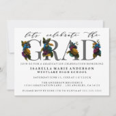 MOODY ELEGANT FLORAL GRADUATION PARTY INVITATION EINLADUNG (Vorderseite)