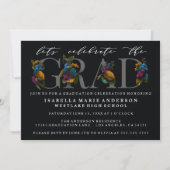 MOODY ELEGANT FLORAL GRADUATION PARTY INVITATION EINLADUNG (Vorderseite)