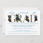 MOODY ELEGANT FLORAL GRADUATION PARTY INVITATION EINLADUNG (Vorderseite)