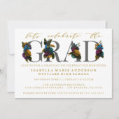 MOODY ELEGANT FLORAL GRADUATION PARTY INVITATION EINLADUNG (Vorderseite)