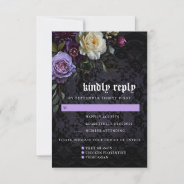 Moody Elegant Lila Gothic Garden | Optionen RSVP Karte
