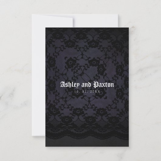 Moody Elegant Lila Gothic Garden | Optionen RSVP Karte (Rückseite)