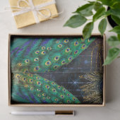 Moody Elegant Peacock Feather Glitzer Decoupage Seidenpapier (Geschenk)