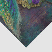 Moody Elegant Peacock Feather Glitzer Decoupage Seidenpapier (Detail)