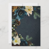 Moody Elegant Winter Blue Pine Wedding Einladung (Rückseite)