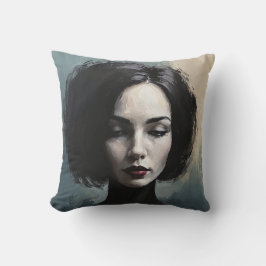 Moody Elegant Woman Portrait Art Kissen
