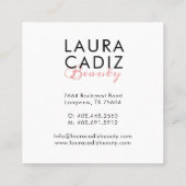 Moody & elegante Aquarellbilder Schwarz Quadratische Visitenkarte (Rückseite)