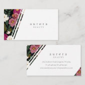 Moody & Elegantes Blumenmuster Visitenkarte (Vorne/Hinten)