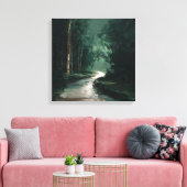 Moody Emerald Forest Path Oil Painting Canvas Art Leinwanddruck (Insitu (Wohnzimmer))