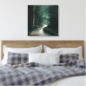Moody Emerald Forest Path Oil Painting Canvas Art Leinwanddruck (Insitu (Schlafzimmer))