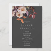 Moody Fall Burgundy & Cream Peonies Brautparty Einladung (Vorderseite)