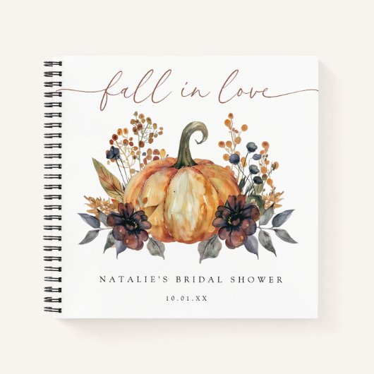 Moody Fall Floral Brautparty Guest Book Notizblock (Vorderseite)