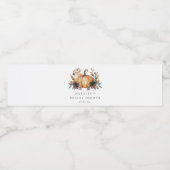 Moody Fall Floral Brautparty Wasserflaschenetikett (Einzelnes Label)