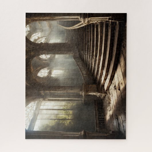 Moody Fantasy Abandoned Chateon Große Treppe Puzzle (Vertikal)