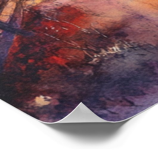 Moody Farm Sunset Poster (Ecke)