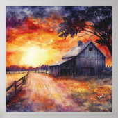 Moody Farm Sunset Poster (Vorne)