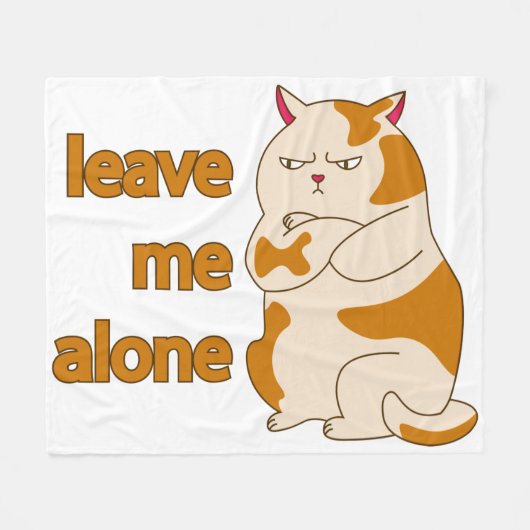 Moody fat cat leave me alone fleecedecke (Vorderseite (Horizontal))