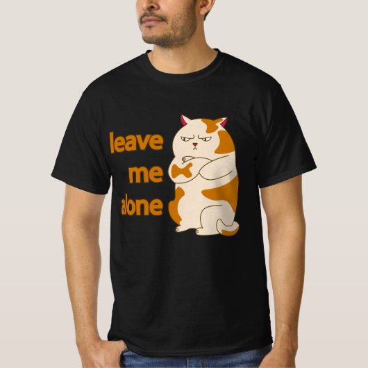 Moody fat cat leave me alone T-Shirt (Vorderseite)
