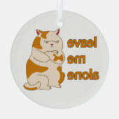 Moody fat cat verließ mich alleine ornament aus glas (Rückseite)