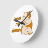 Moody fat cat verließ mich alleine runde wanduhr (Winkel)