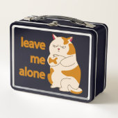 Moody fat Katze verließ mich alleine Metal Lunchbo Metall Brotdose (Vorderseite)