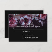 Moody Floral and Black Wedding RSVP (Vorne/Hinten)