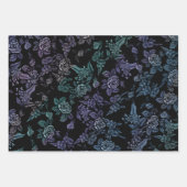 Moody floral Art Nature Hexe Lila Moods Blume Geschenkpapier Set (Vorderseite)