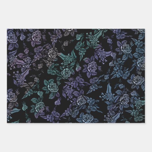 Moody floral Art Nature Hexe Lila Moods Blume Geschenkpapier Set (Vorderseite)