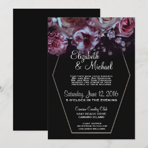 Moody Floral & Black Wedding mit Silver Einladung