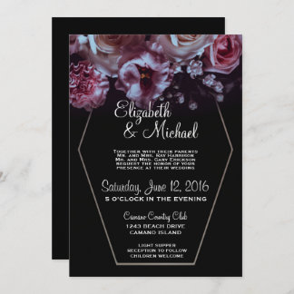 Moody Floral & Black Wedding mit Silver Einladung