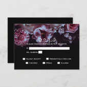 Moody Floral & Black Wedding RSVP Dinner Choice (Vorne/Hinten)