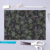 Moody Floral Blume Muster Grüntöne und Mauve Seidenpapier (Handwerk)