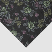Moody Floral Blume Muster Grüntöne und Mauve Seidenpapier (Ausschnitt)