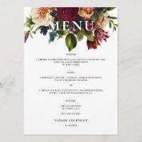 Moody Floral Burgundy Wedding Dinner