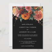 Moody Floral Dark Elegant Herbst Winter Wedding Einladung (Vorderseite)
