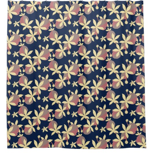 Moody Floral Duschvorhang (Vorderseite)