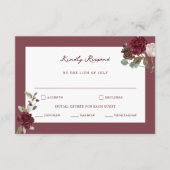Moody Floral Fine Art Wedding RSVP Card Begleitkarte (Vorderseite)